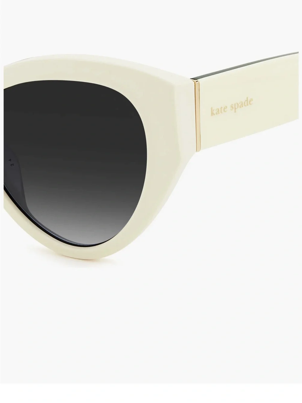 BRAND NEW kate spade Cream Cat-Eye Sunglasses with Green Temples